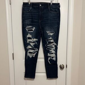 American Eagle Distressed Super Hi-Rise Jegging